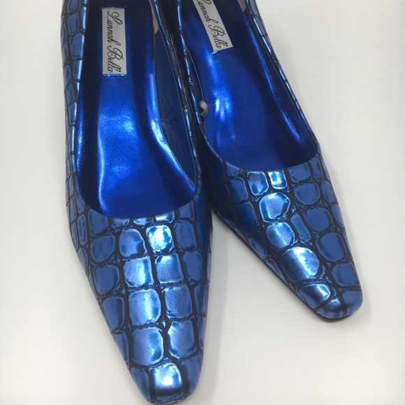 Lunnah Bella shoe Royal Blue Croco 2.5 Inches Heel - Picture 3 of 16